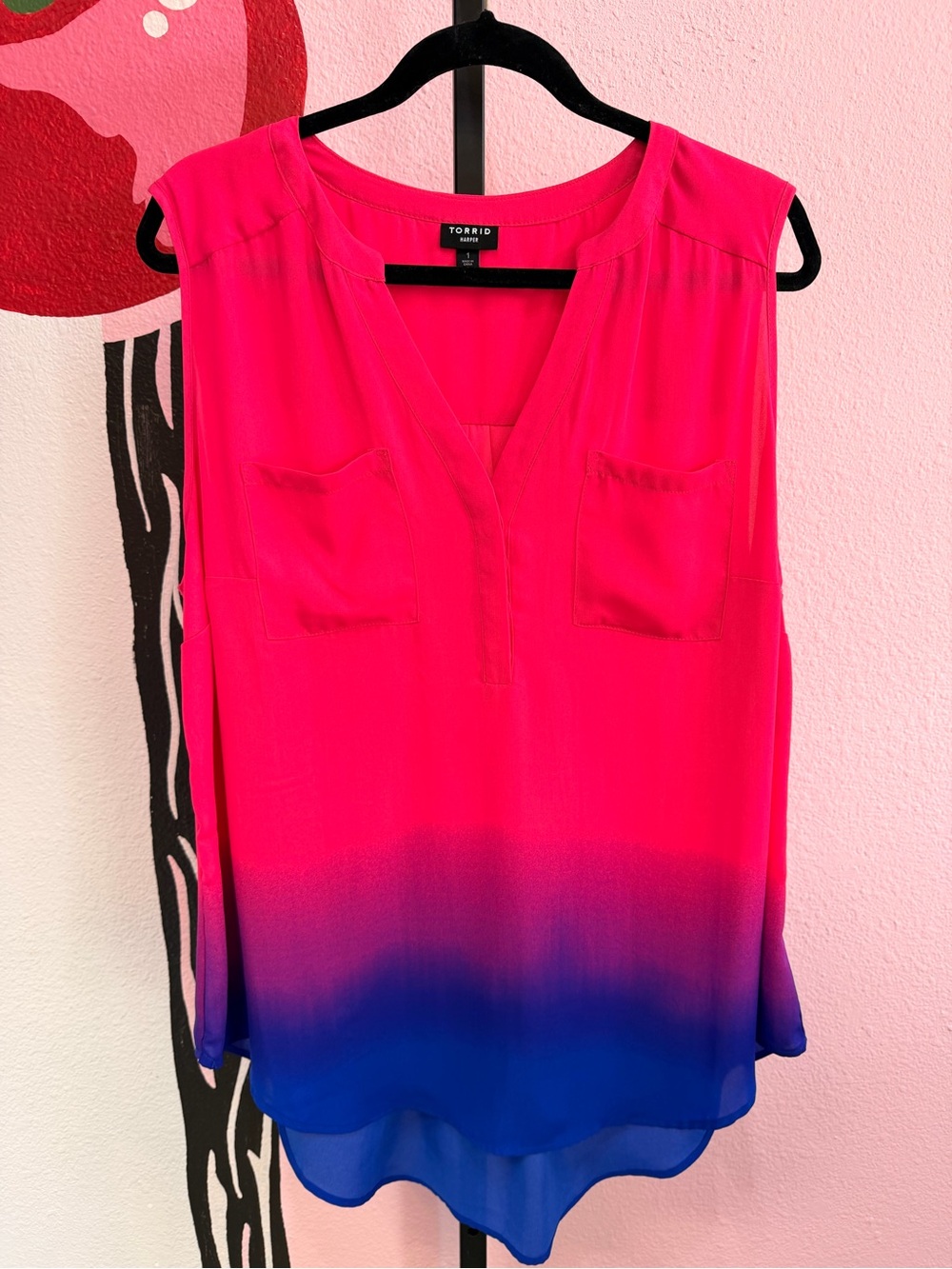 Torrid Harper Ombre Pink Purple Sleeveless Top Size 0 (L)